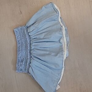 J Crew Crewcuts Smocked Skirt Size XS 4/5 Chambray Lined Neutral Girls Kids